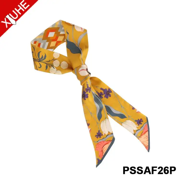 Wholesale Satin Scarves Luxury Design Women Diagonal Scarf Digital