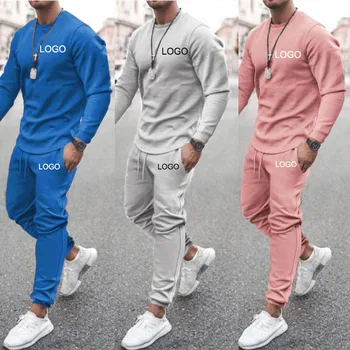 Private label Custom 2 Piece Mens Plain Track Sweat jogging Suits Blank Tracksuits Sweatsuit with Logo for Men 2021