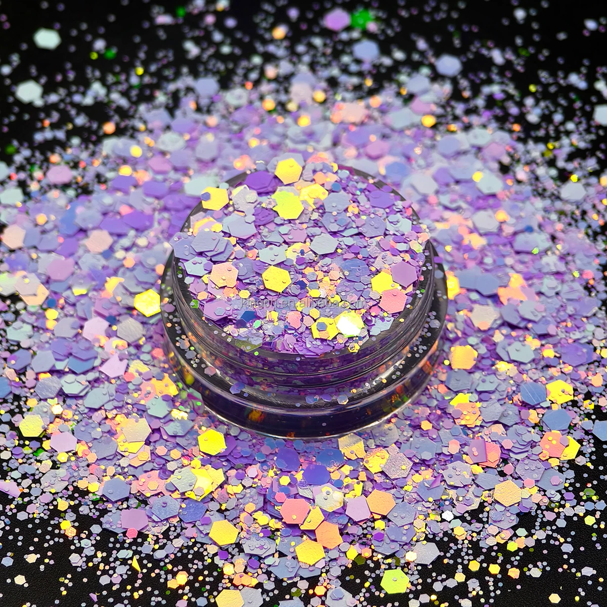 product bulk 15 colors rainbow glitter 5g shaker nail art solvent resistant polyester glitter-12