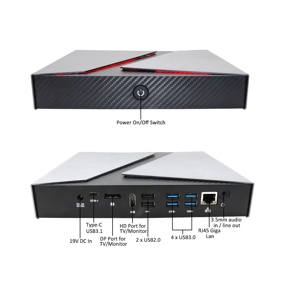 Eglobal 6 Cores 12 Threads Core I9 8950HK Desktop Gaming Pc DDR4 64G Powerful Win10 I9 Mini Pc