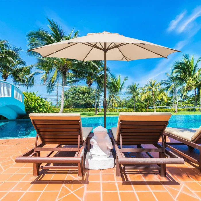 Зонты с центральным полюсом, зонты для коммерческой улицы, внутреннего дворика, круглый зонтик, Прямая поставка с завода, высококачественный открытый пляжный зонтик из алюминия