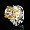 adjustable size Ice Flower cut yellow diamond ring