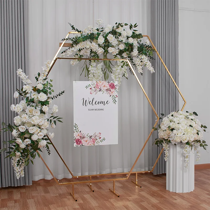 Sn-l006 Simulation Flower Row Arch Artificial Triangles Flower Floral For Wedding  Background Decorating - Buy Triangles Flower Floral,New Wedding Hall  Simulation Floral Decoration T Stage Green Road Guide Flower Arch Background  Hanging