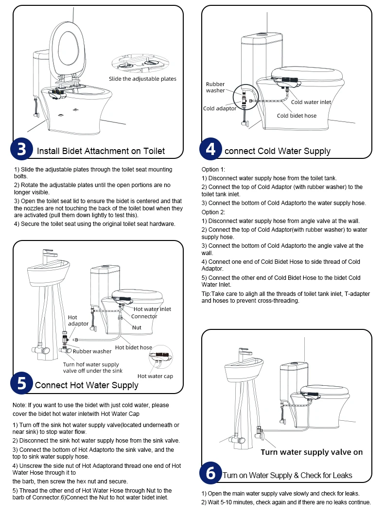 OEM/ODM Hot and Cold Water Toilet Bidet Seat Shattaf Bidet Sprayer Non Electric Bidet Toilet Attachment For Toilet details