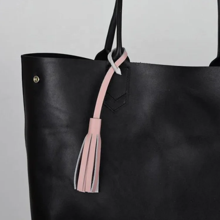 PYOAGT Handmade PU Leather Tassel Keychain - Bag Charm & Purse Decor - View #8