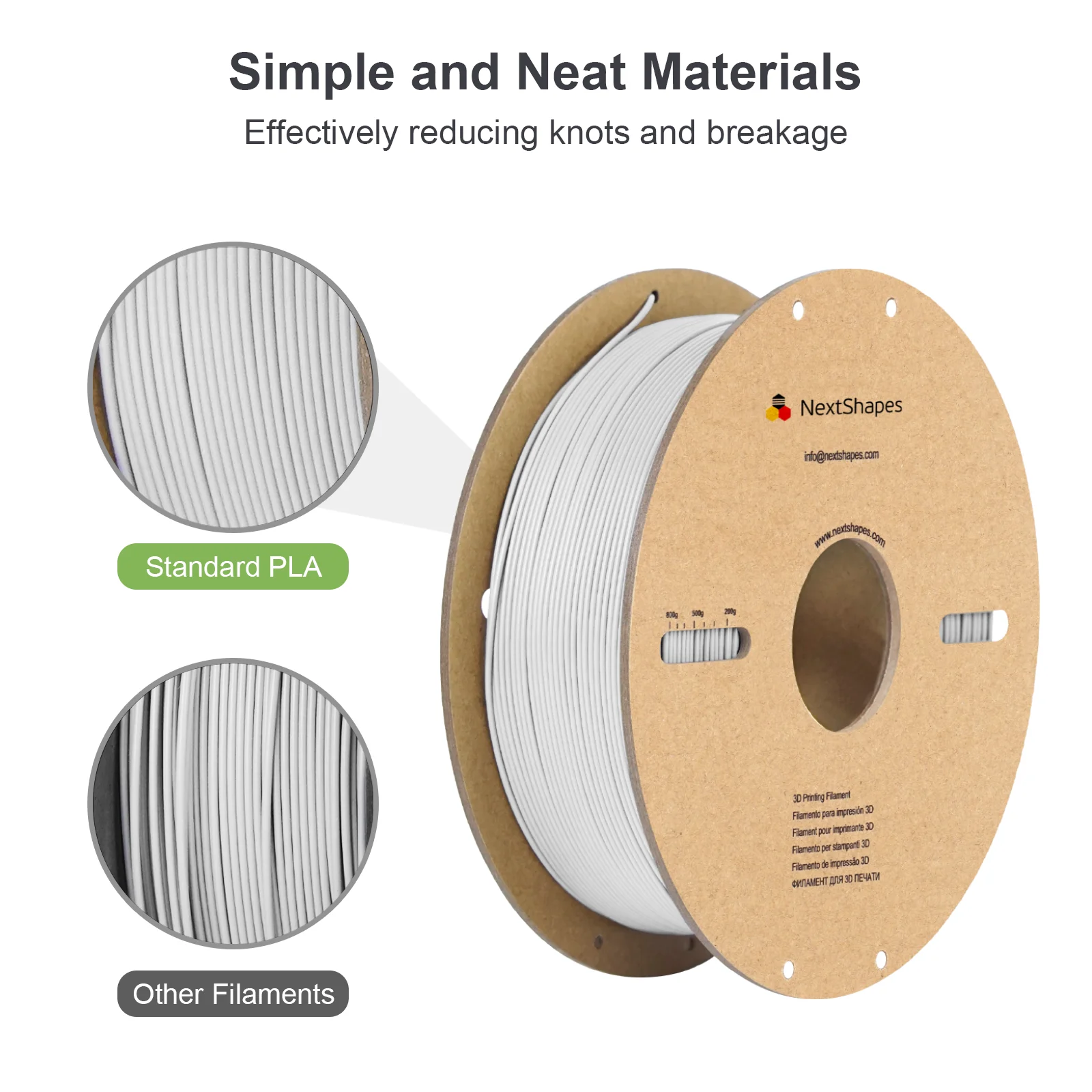 NextShapes Matte Surface PLA Filament PLA 1.75mm 1KG PLA Plastic Rods 3D Printer Filament for Most FDM Extruded 3D Printers