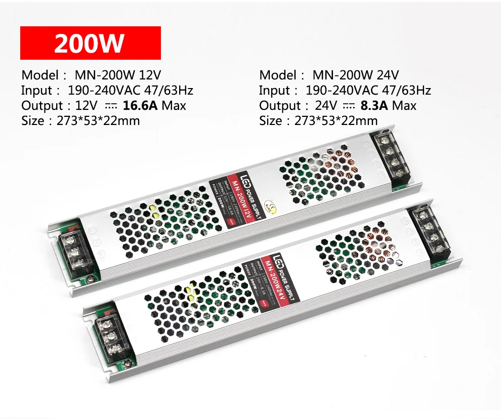 Ultra Thin Led Power Supply Dc 12v 24v Lighting Transformers 60w 100w