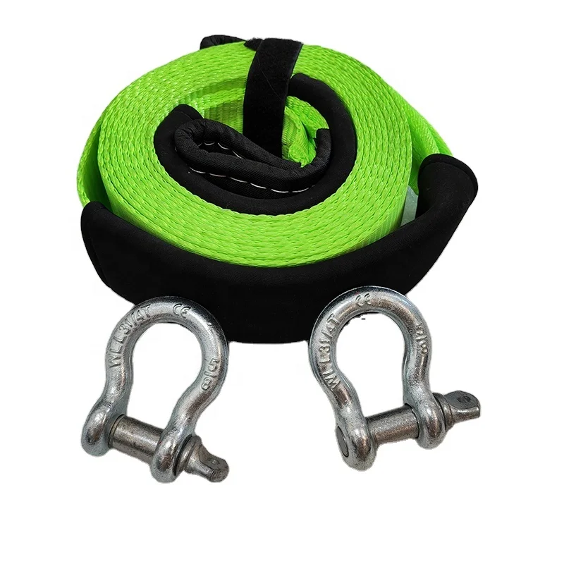 JINLI 13t 75mm x 9m nylon towing snatch straps with bow shackles