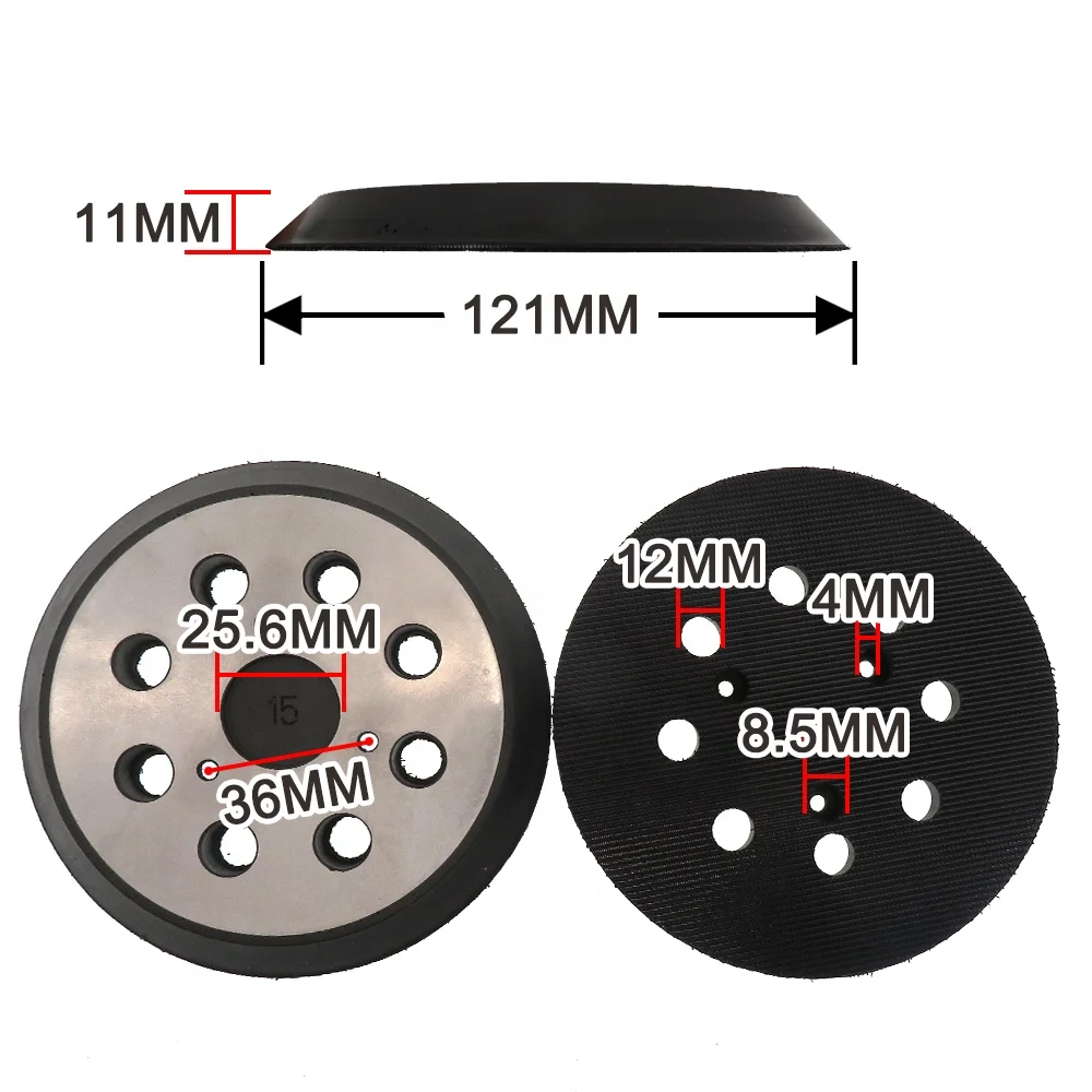 5Inch 121MM Universal Replacement Hook and Loop Metal Backup Plate Sanding Backing Pad for Orbital Random Sander Disc