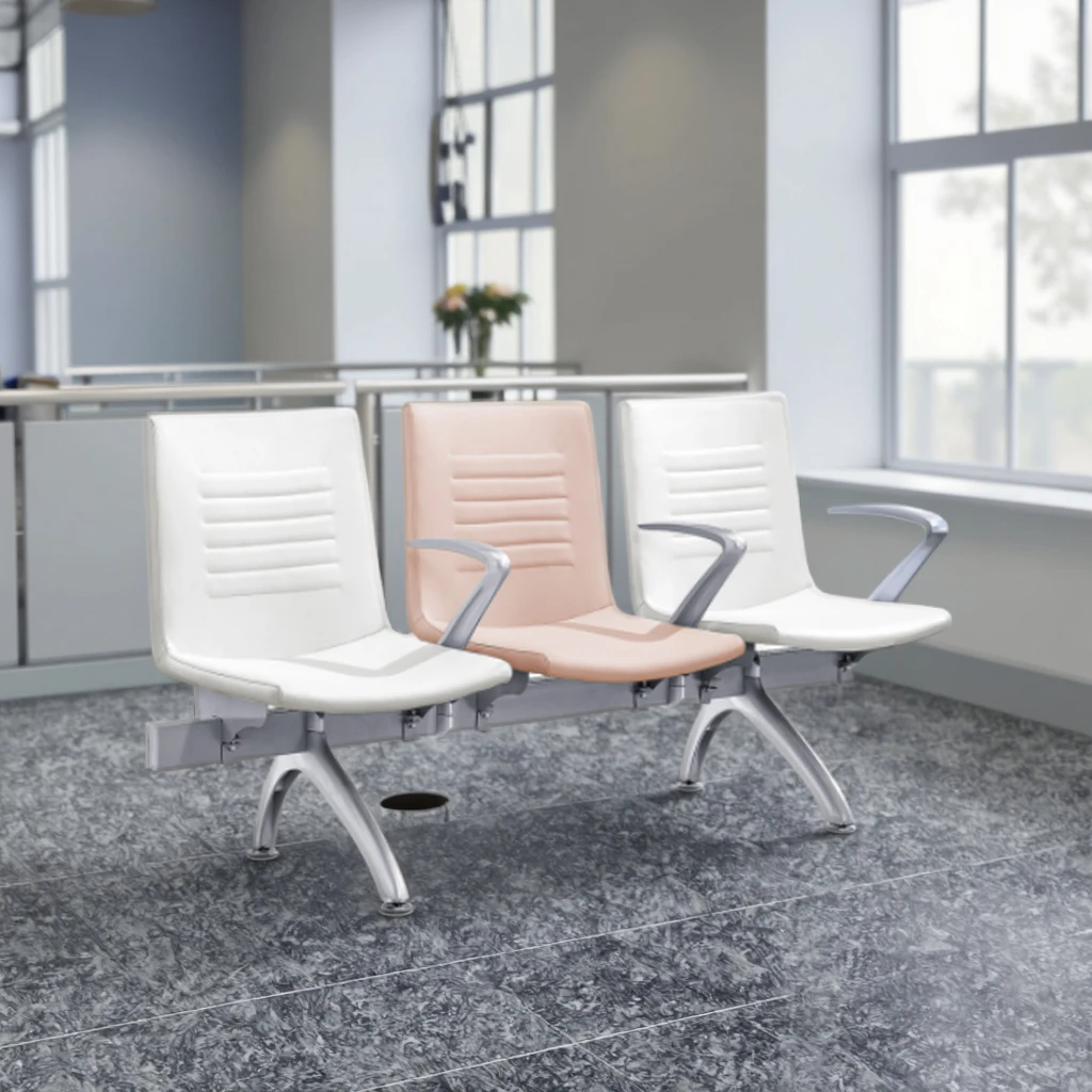 Comfortable High-Density Foam Steel Chair with Aluminum Armrests for Office and Hospital & School Seating 3