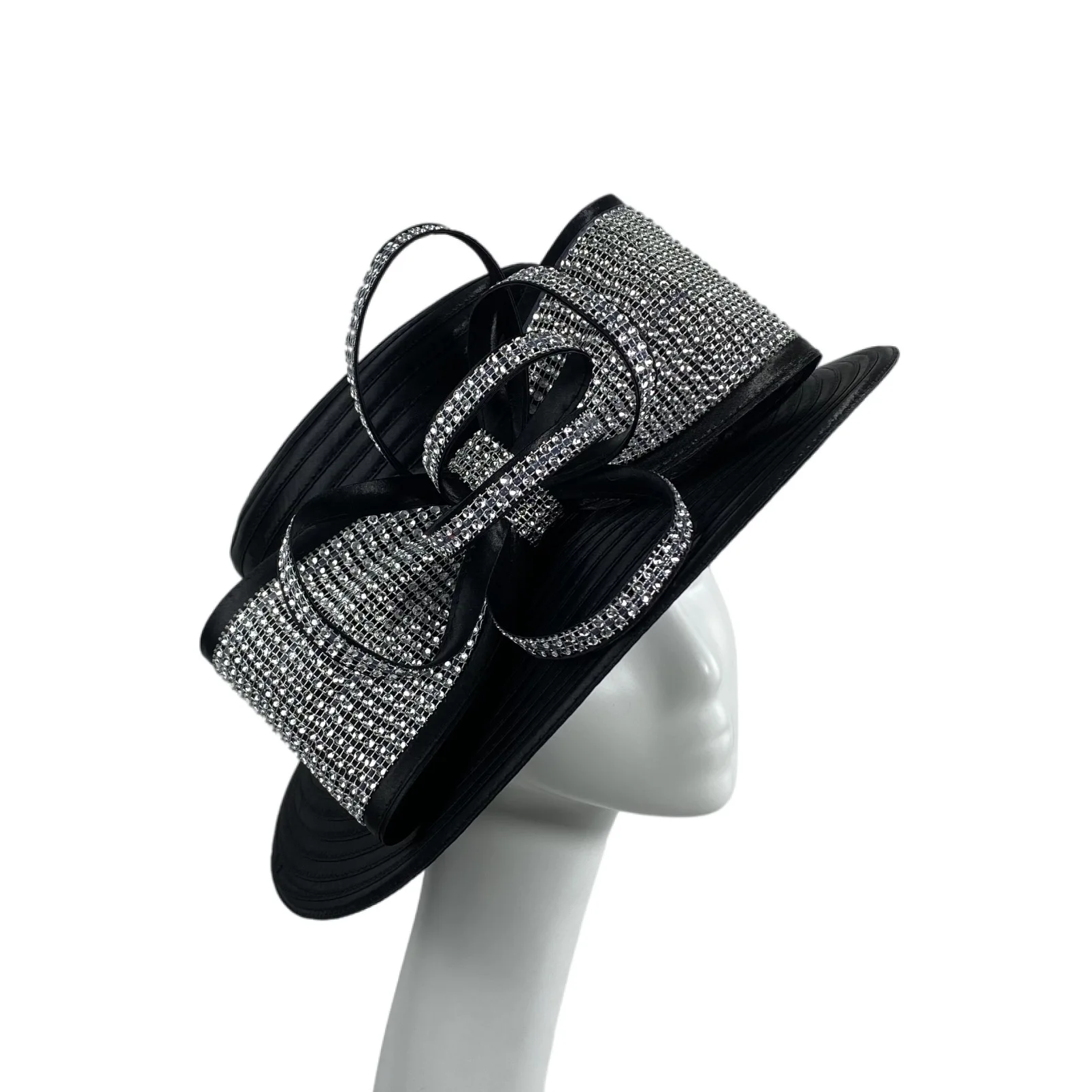 New Fashion woman Rhinestone Bowknot Satin Kentucky Derby 