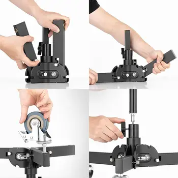 AMBITFUL 61-81cm/21-31.9" Profession Removable Very Sturdy Folding Floor Light Stand and Wheels for Studio Flash LED Light detail image