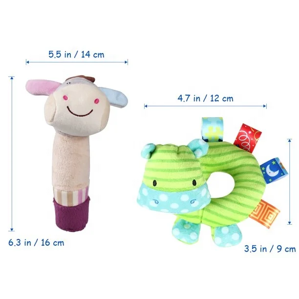 Музыкальная плюшевая игрушка-погремушка для детской коляски