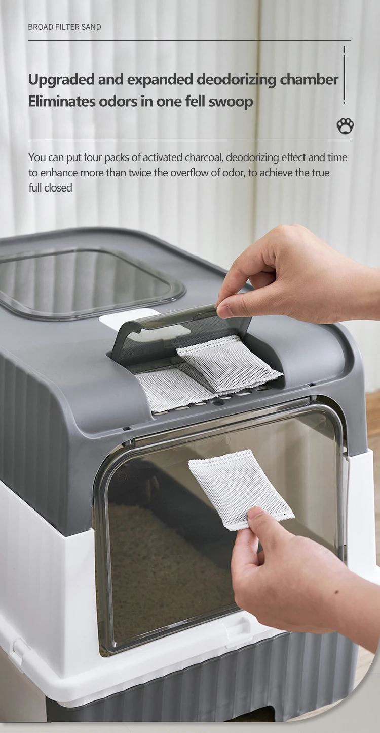 Fully Enclosed Cat Litter Basin Foldable Drawer Type Deodorant Cat