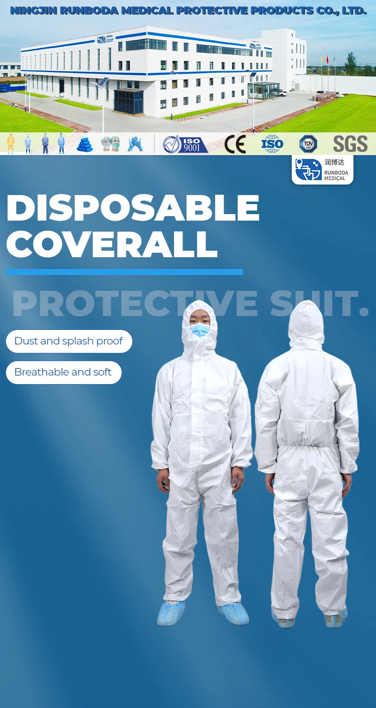 White Ppes Suit Disposable Coveralls Waterproof Type 5 6 Cheap Work