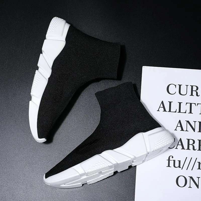 Low MOQ Brand Logo Custom Designer Women Fashion Walking Sneakers Street  Style Low High Top Soft Sock Shoes for Men