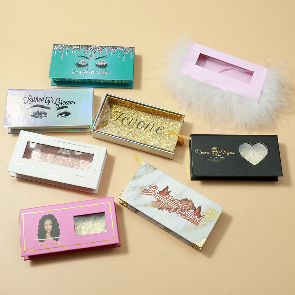 Customize Lash Box Customized Empty Eyelash Packaging Cases Bling ...