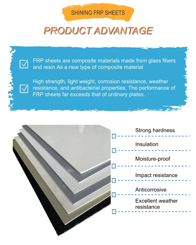 Non-slip Fiberglass Frp Panel, GRP, ZXY-FRP6622 - detail 2