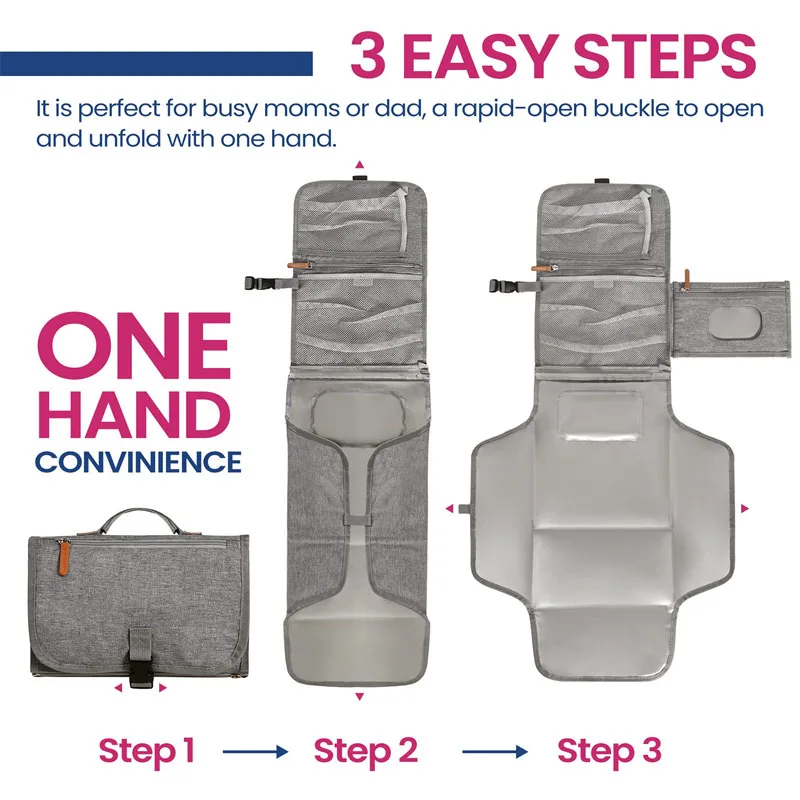 Portable Changing Pads for Baby With Shoulder Strap Detachable Pad Factory Custom