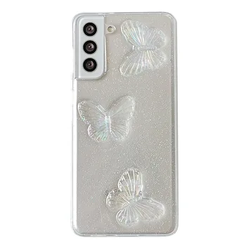 Fantasy butterfly for Samsung s24 phone case all-inclusive iphone15 three-dimensional glitter S23FE soft cover A52