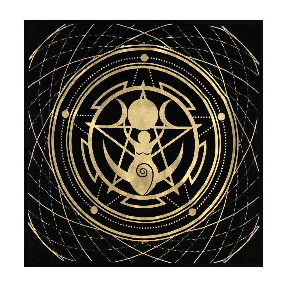 New Custom Alchemy Rune Pagan Table Cloth Alchemical Sigil Triple Moon Goddess Zodiac Astrology Horoscope Tarot Card Tablecloth