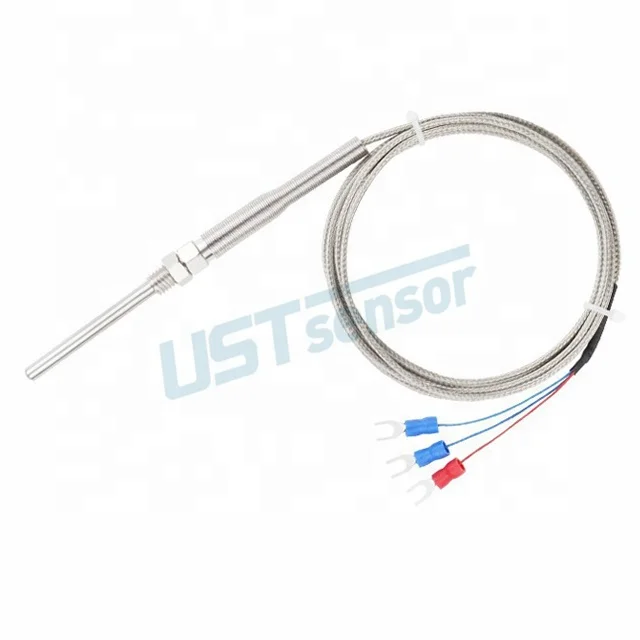 Spring loaded PT100 thermometer temperature sensor probe with M8 thread ...