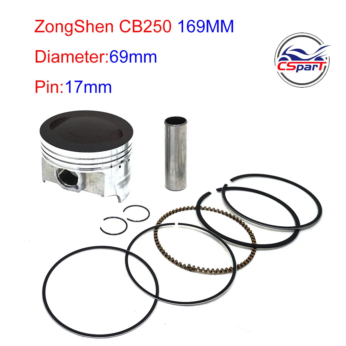 STONEDER 69mm Pistone 17mm Pin Kit Per 250cc ZongShen CB250 Motore Dirt Bike ATV Quad