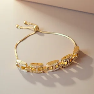 Real Gold Plated Shell Zircon Mixed Beaded Bracelet Copper Shell Accessories Jewelry for Ladies Women Gift