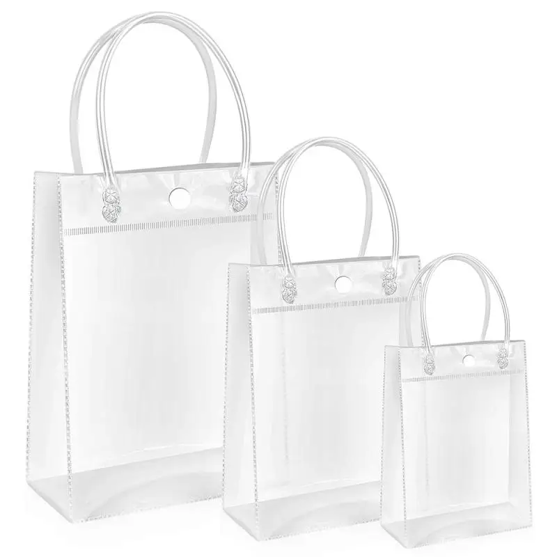 Buy Wholesale China Clear Pvc Gift Bags With Handles Reusable Stick Gift  Wrap Tote Bags For Business Boutique Wedding & Pvc Souvenir Bag at USD 1.9