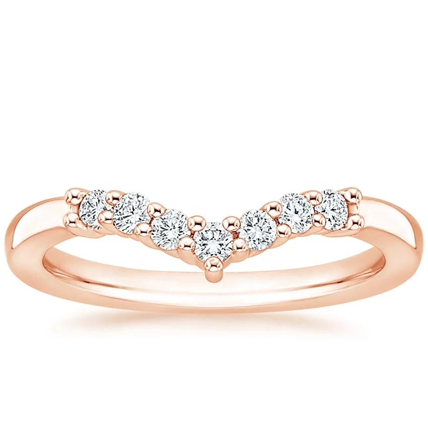 定制礼品10k玫瑰金碳硅石维罗纳钻石情侣戒指首饰铺平道路碳硅石