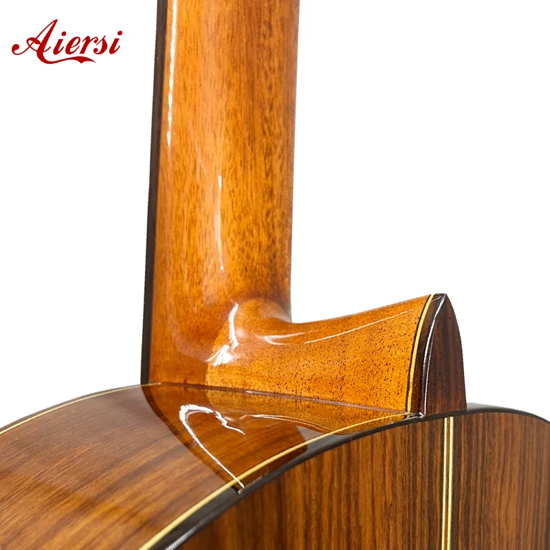 Handmade Classical Guitar with Solid  Swiss Spruce Top Laminated Santos Back India Rosewood Fingerboard and Bridge