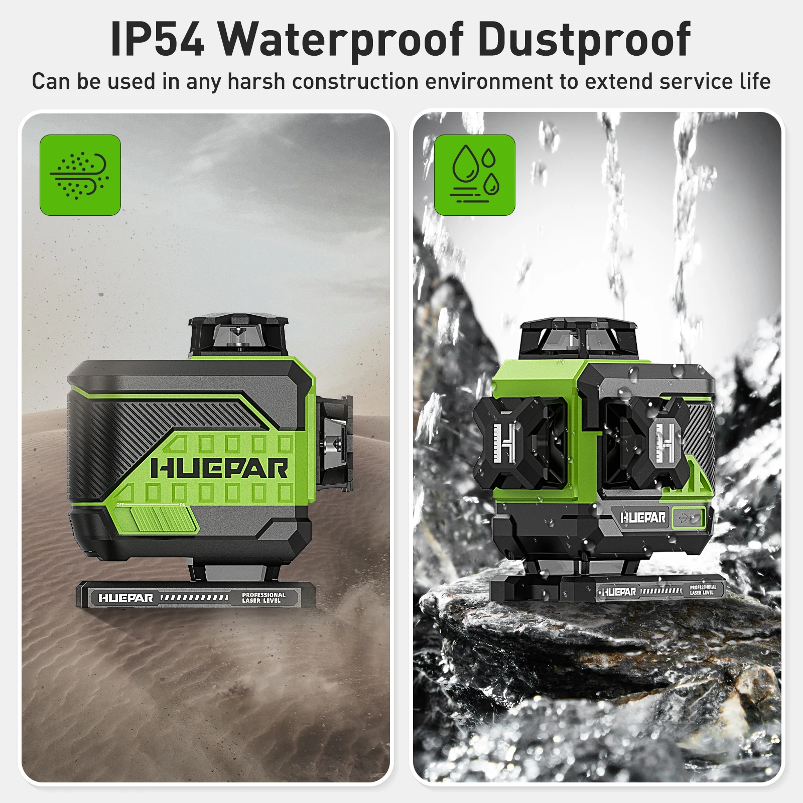Huepar Z04CG Green Beam Laser Level - Precision & Versatility