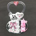 Heart Decorative Crystals Customized Souvenir Crystal Baby Souvenir Gifts Crystal Heart Bear With Base For Wedding Decoration Love Gift