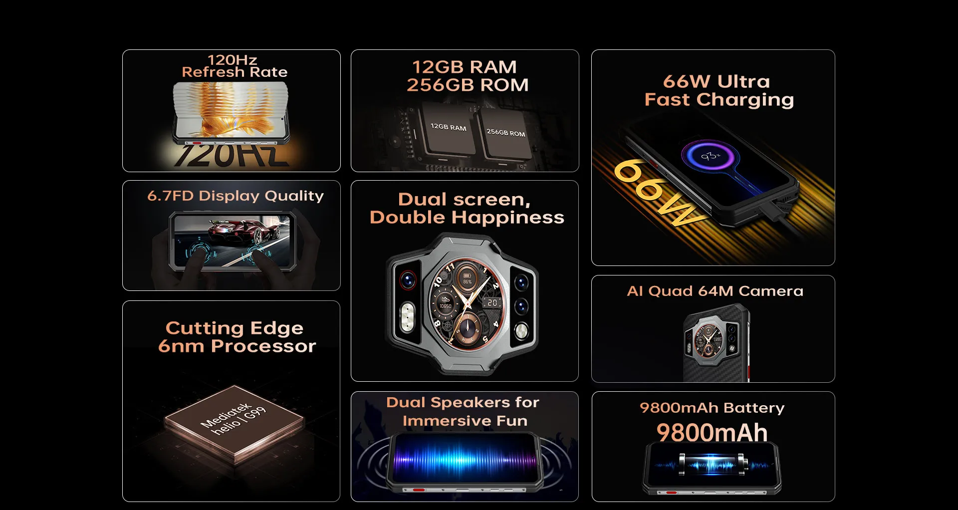Прочный телефон Oukitel Wp21 6 78 дюйма 12 + 256 ГБ памяти аккумулятор 9800 мАч Ip68 и