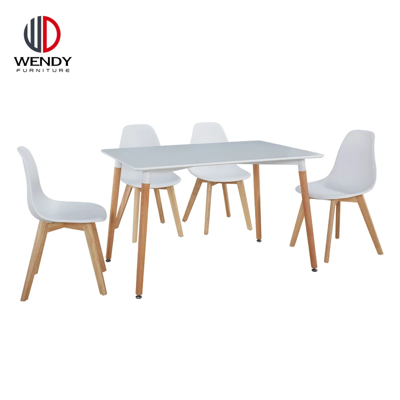Hot Sale Mdf Dining Table And Plastic Dining Chair Set With Good Price