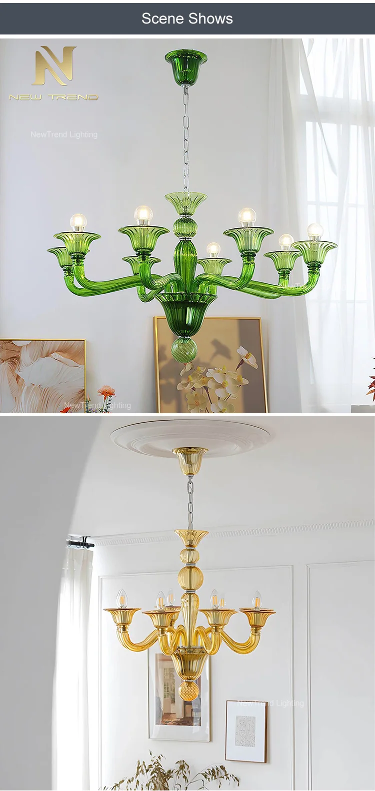 cpl 464 modern french pastel color murano glass chandelier  artistic luxury pendant light for villa dining-5