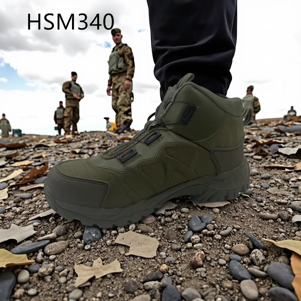 LXG, stivali da combattimento Predator verdi da 4 pollici per addestramento militare, con fibbia rotante, vendita diretta dalla fabbrica, suola antishock in EVA + gomma, stivali per la giungla, modello HSM340.
