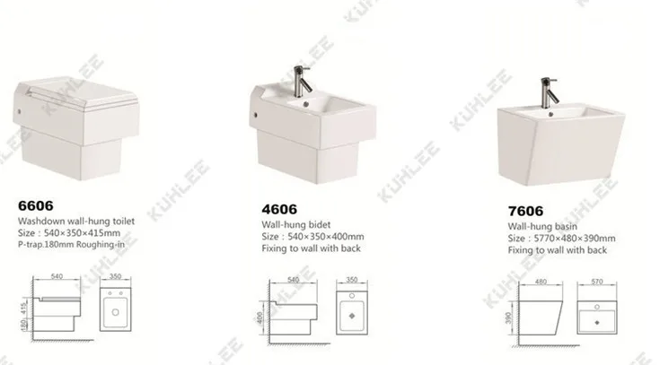 New Shape Bathroom Wall Hung Wall Hung Bidet Toilet Ceramic WC Toilet Sets With Bidet And Basin Sanitary Ware Suite