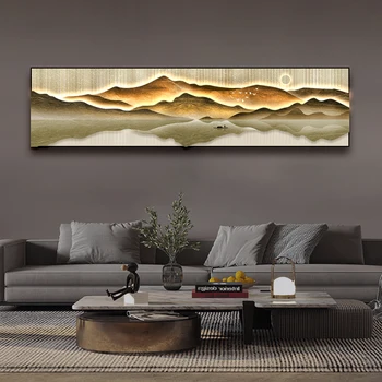 Modern simplicity landscape painting 3D Wall Art Three-dimensional Structure  LED  Light painting Home decor  For Living Room