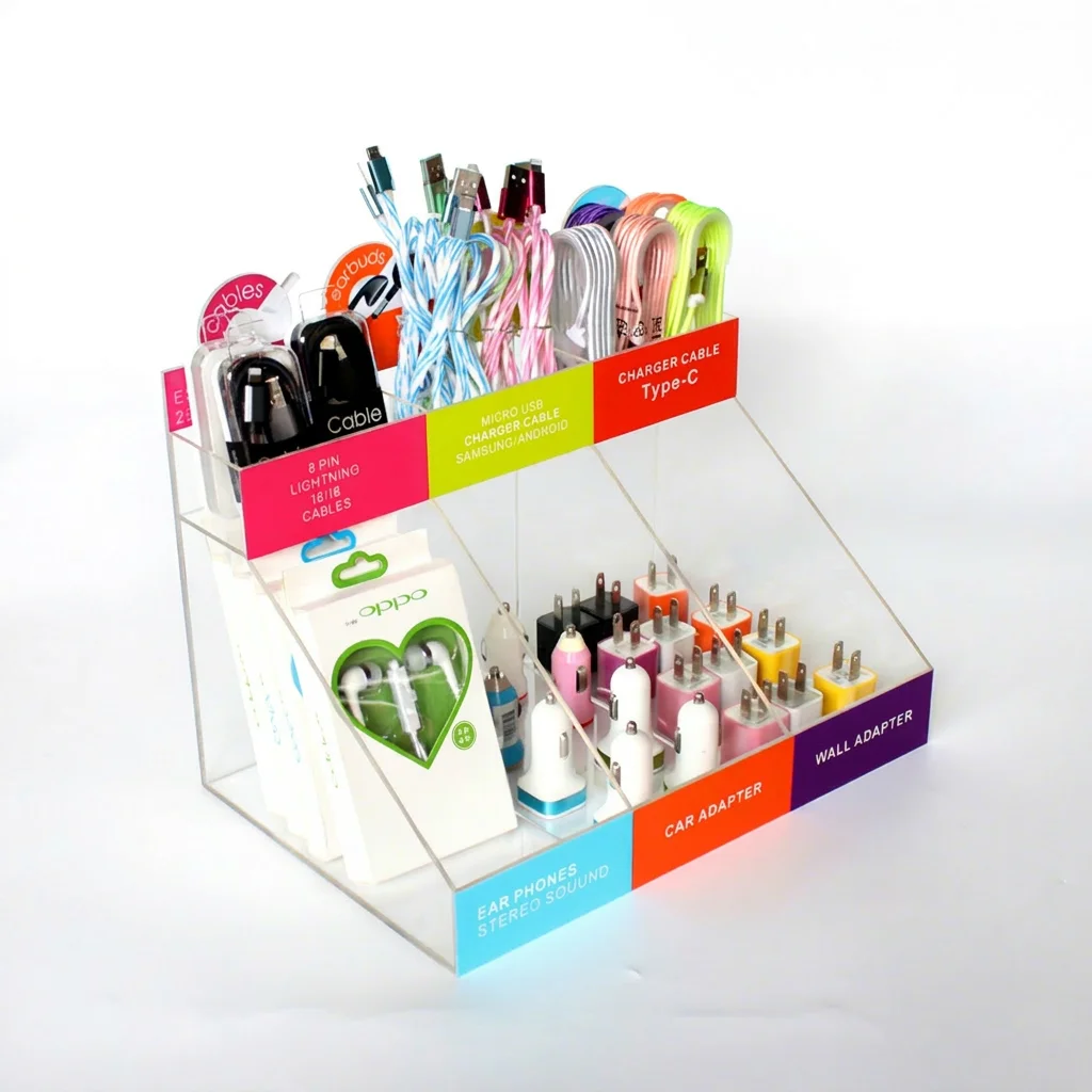 Acrylic Mobile Phone Accessories Counter Display Stand