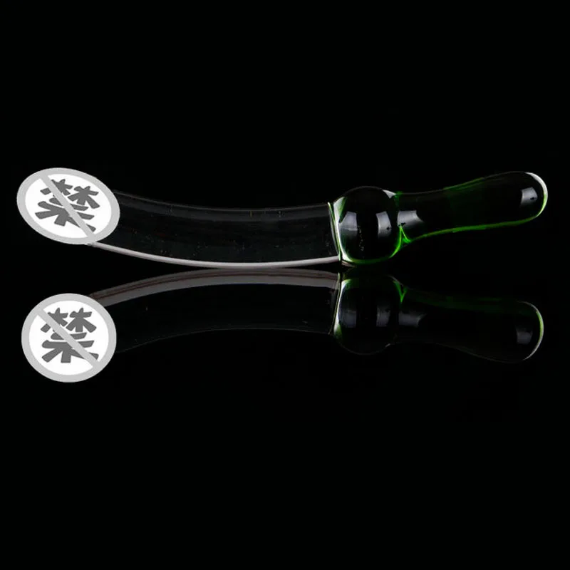 Long pyrex Glass Penis Dildo with Handle