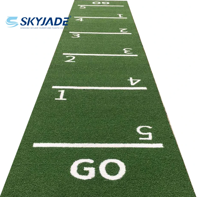 Customized GYM Turf Green Color with Numbers Artificial Grass Sledge Track