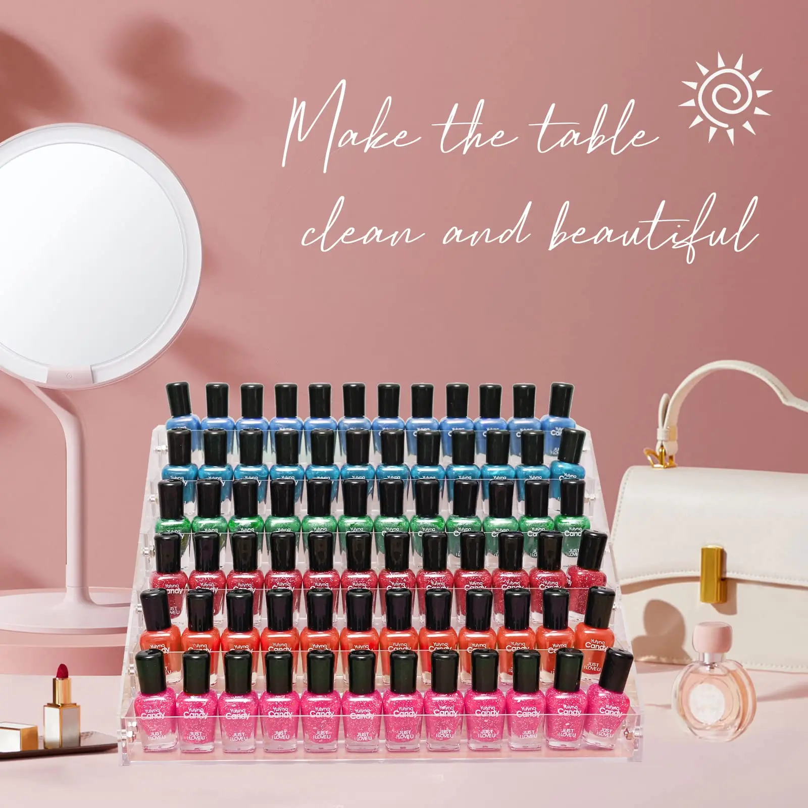 product acrylic nail polish organizer rack 6 tier holder stand paint rack gel nail polish shelf display sunglass organizer-7