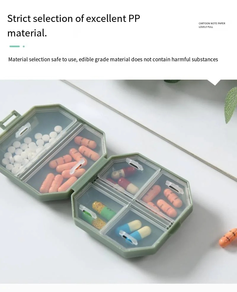 Portable mini six-compartment pill capsule packing box Household moisture-proof sorting cubicle pill box manufacture