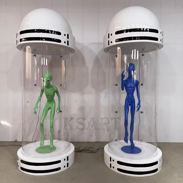 Alien Sculpture Test Tube Alien UFO Space Exploration Museum Art Installation Customized Large Resin Alien Sculpture