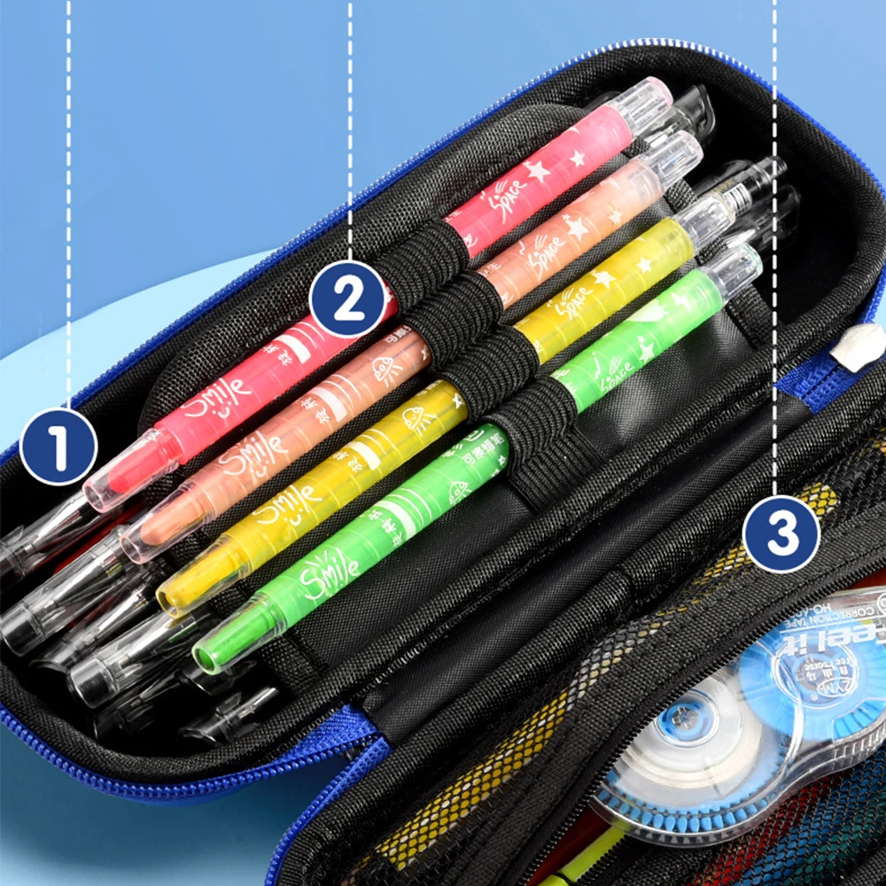 Оптовая продажа, 3D Пенал для учеников начальной школы и детского сада, мультяшный пенал, двухуровневый пенал большой вместимости для канцелярских принадлежностей для девочек и мальчиков