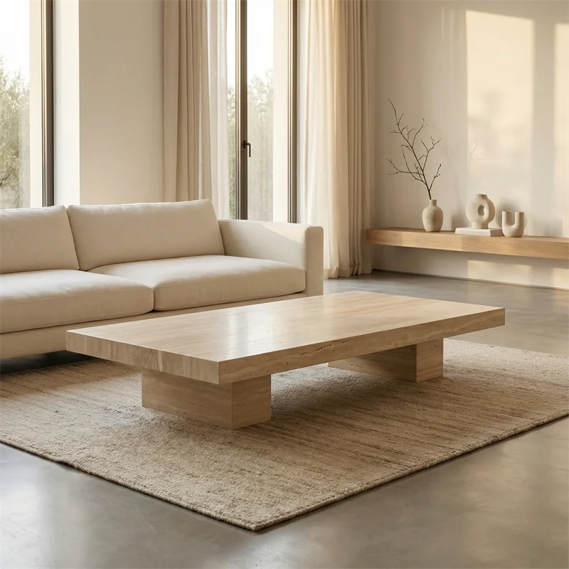 product natural travertine modern convertible durable coffee table for living room-3