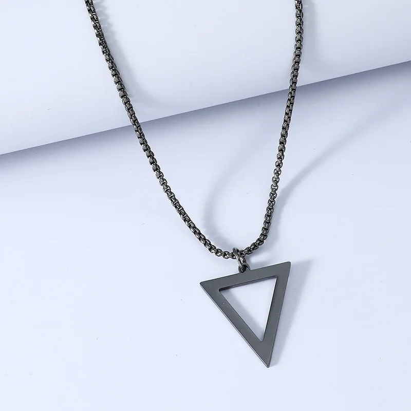 Upside Down Triangle Necklace Pendant Chain Geometric 