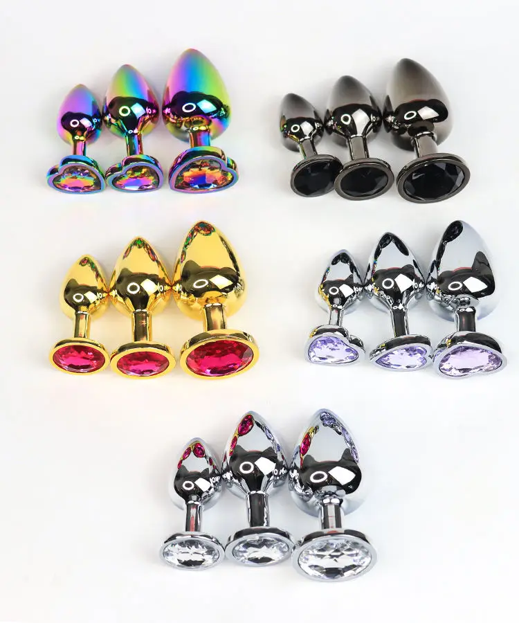 S-hande Anal 3Pcs/Set Metal Anal Butt Plug Stainless Sexy Toy Crystal Jewelry Anal Fetish Adult Sex Toy