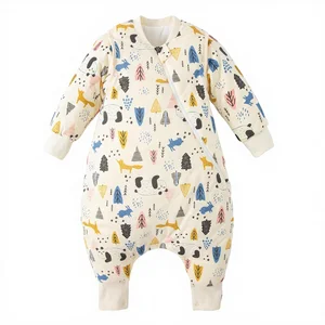 Unisex Baby Sleep Bag 3.5 TOG 100% Cotton Winter Toddler Sleep Bag Feet Long Sleeve 2-Way Zipper Early Walkers